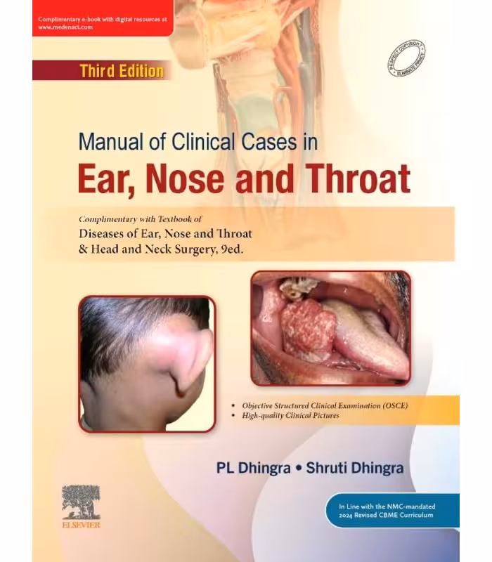 9788131271179-2 Manual of Clinical Cases in Ear Nose and Throat 3rd Edition Book Cover