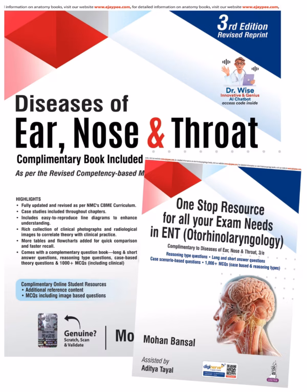 Diseases of Ear, Nose & Throat with One Stop Resource for All Your Exam Needs in Ent (Otorhinolaryn) - Third Edition Revised Reprint